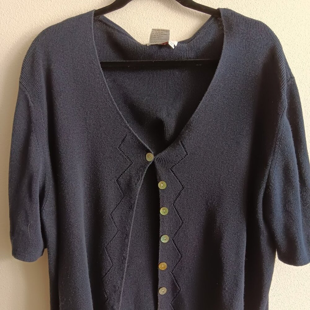 Preppy Short Sleeve R&K Plus Size Cardigan